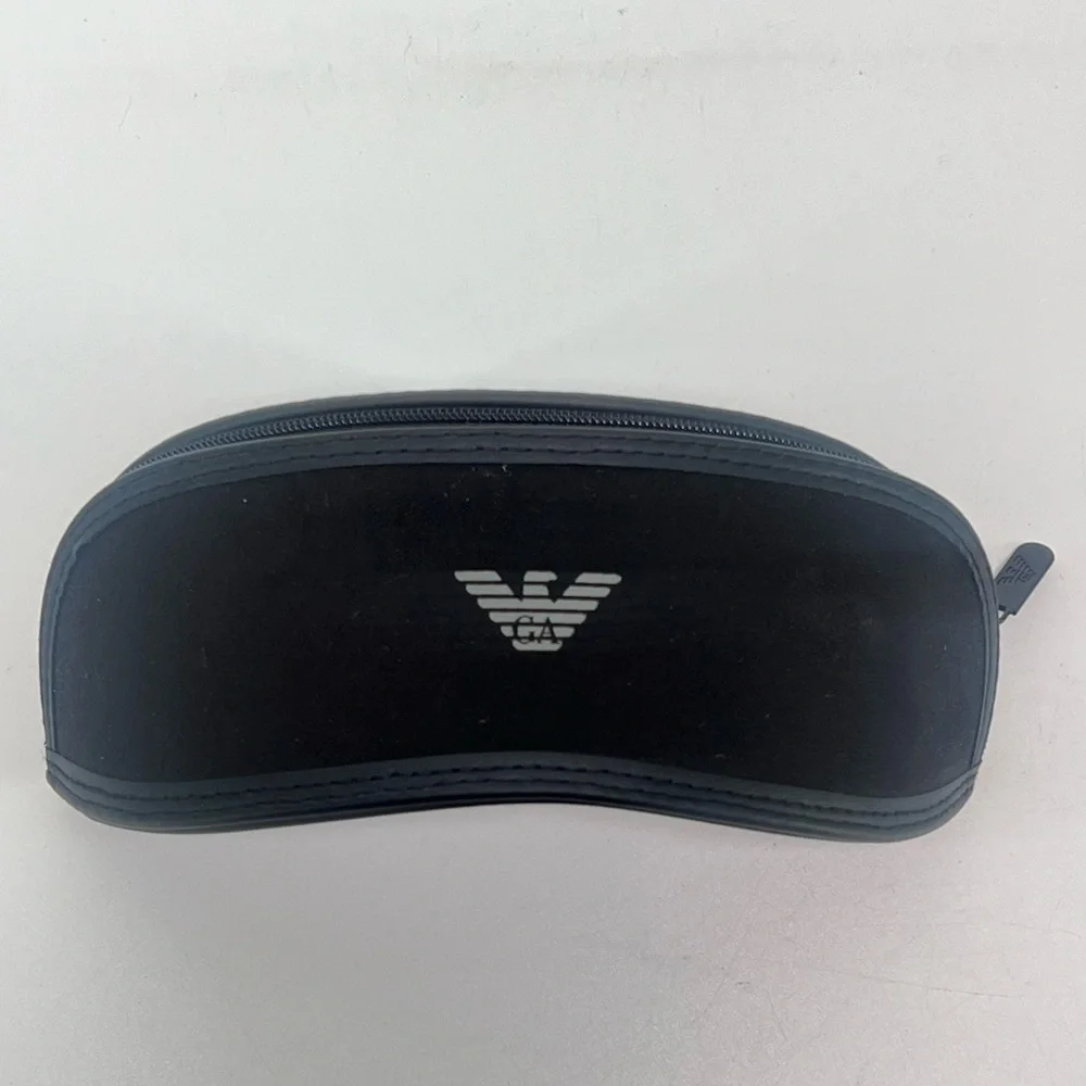 NEW Unused Emporio Armani Black Soft Side Zipped Eyewear Case w Cleaning Cloth
